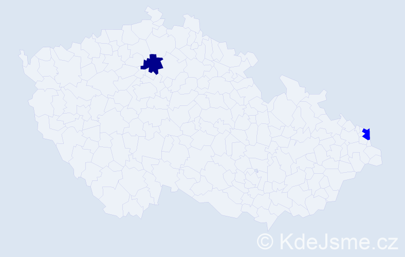 Příjmení: 'Valim', počet výskytů 5 v celé ČR