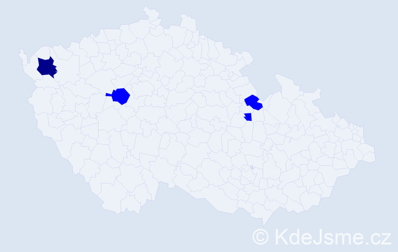 Příjmení: 'Biák', počet výskytů 5 v celé ČR