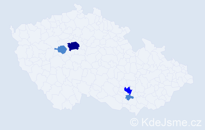 Příjmení: 'Kovačevová', počet výskytů 7 v celé ČR