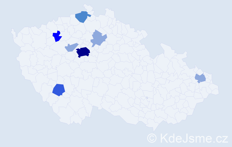 Příjmení: 'Hamran', počet výskytů 17 v celé ČR