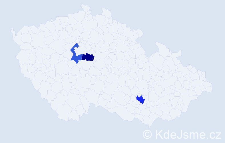 Příjmení: 'Dudin', počet výskytů 5 v celé ČR
