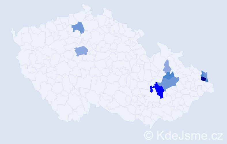 Příjmení: 'Ociepka', počet výskytů 27 v celé ČR