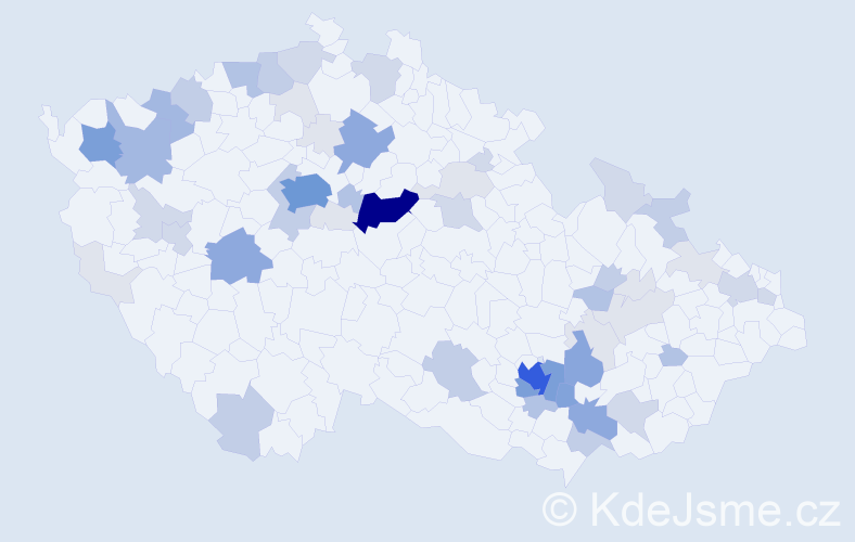 Příjmení: 'Čáslava', počet výskytů 196 v celé ČR