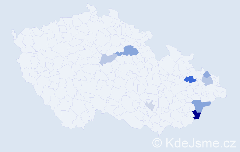 Příjmení: 'Dočárová', počet výskytů 16 v celé ČR