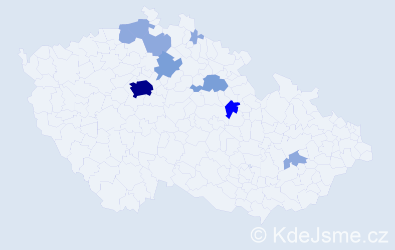 Příjmení: 'Tejnora', počet výskytů 21 v celé ČR