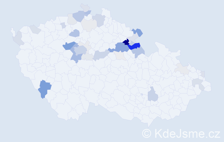 Příjmení: 'Panenka', počet výskytů 162 v celé ČR