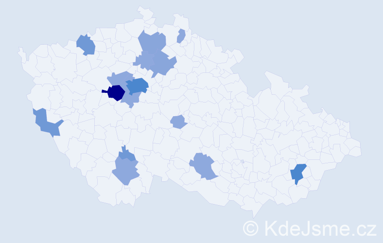 Příjmení: 'Kusbachová', počet výskytů 37 v celé ČR