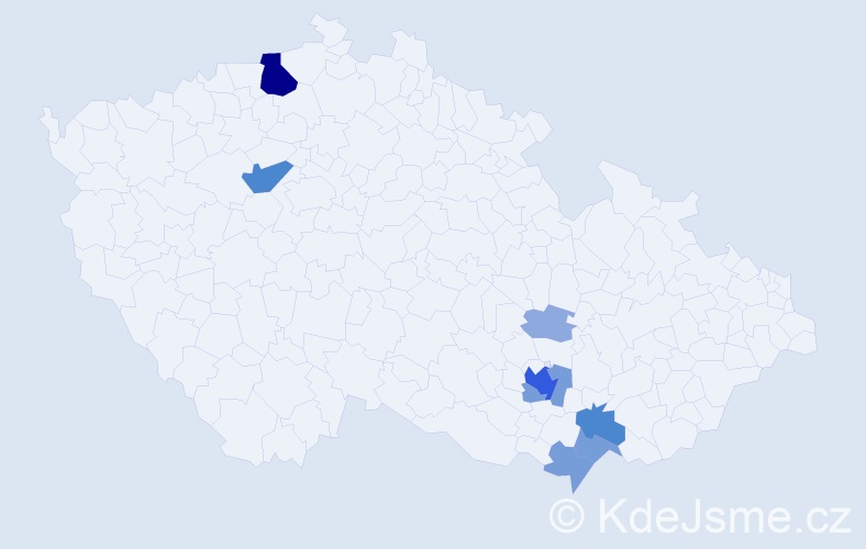 Příjmení: 'Šalé', počet výskytů 37 v celé ČR