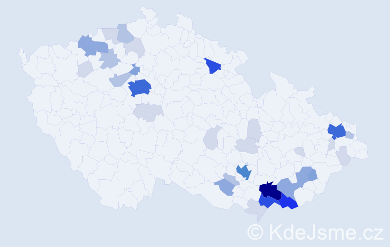Příjmení: 'Robková', počet výskytů 117 v celé ČR