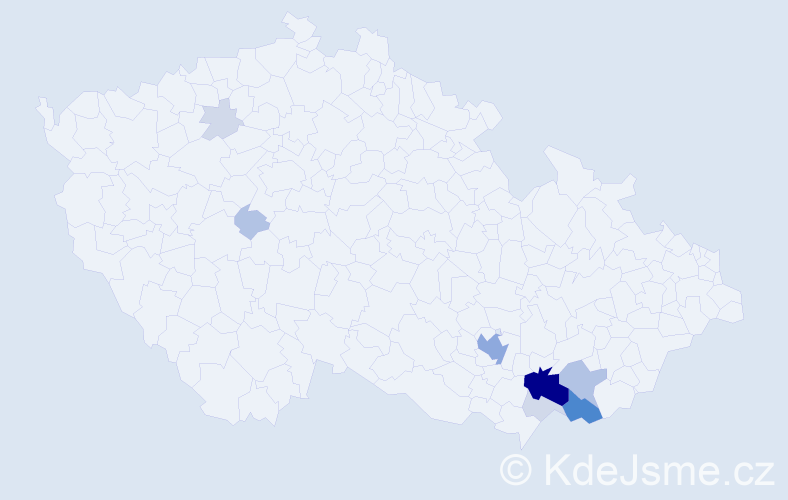 Příjmení: 'Klobáska', počet výskytů 33 v celé ČR