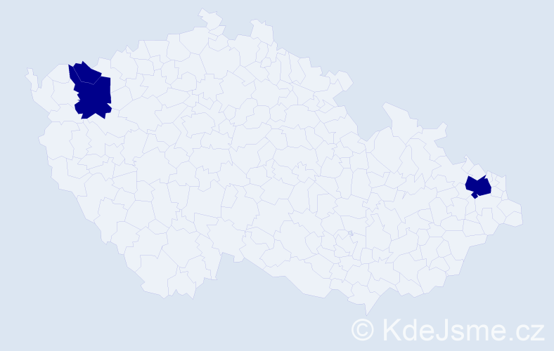 Příjmení: 'Pente', počet výskytů 3 v celé ČR