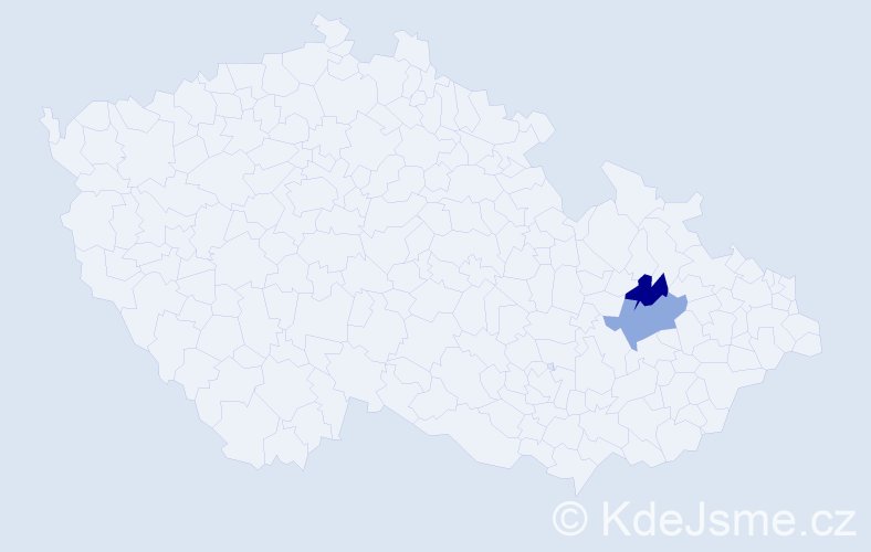 Příjmení: 'Koupanová', počet výskytů 6 v celé ČR