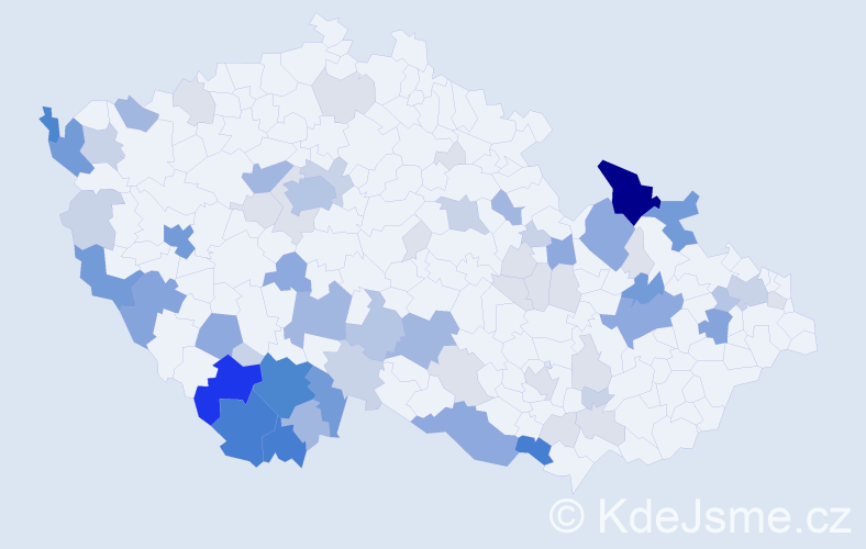 Příjmení: 'Mondek', počet výskytů 263 v celé ČR