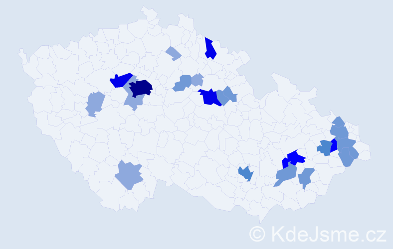 Příjmení: 'Briš', počet výskytů 58 v celé ČR