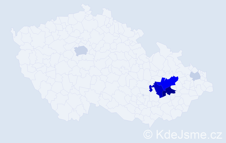 Příjmení: 'Blahunková', počet výskytů 17 v celé ČR