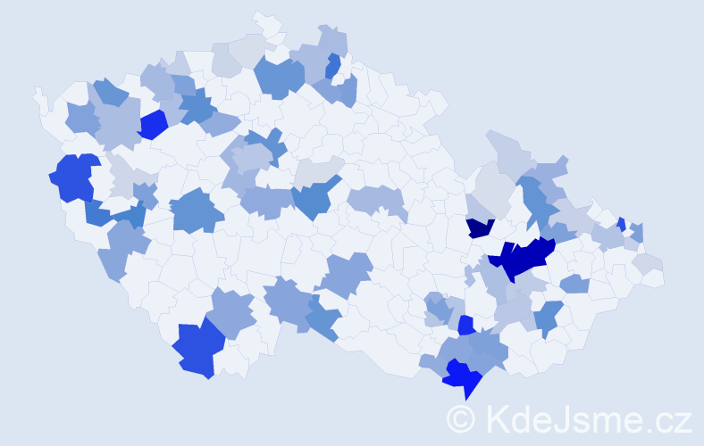 Příjmení: 'Lindner', počet výskytů 290 v celé ČR