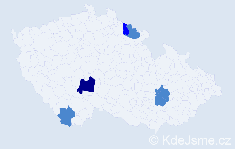 Příjmení: 'Vyhlidal', počet výskytů 9 v celé ČR