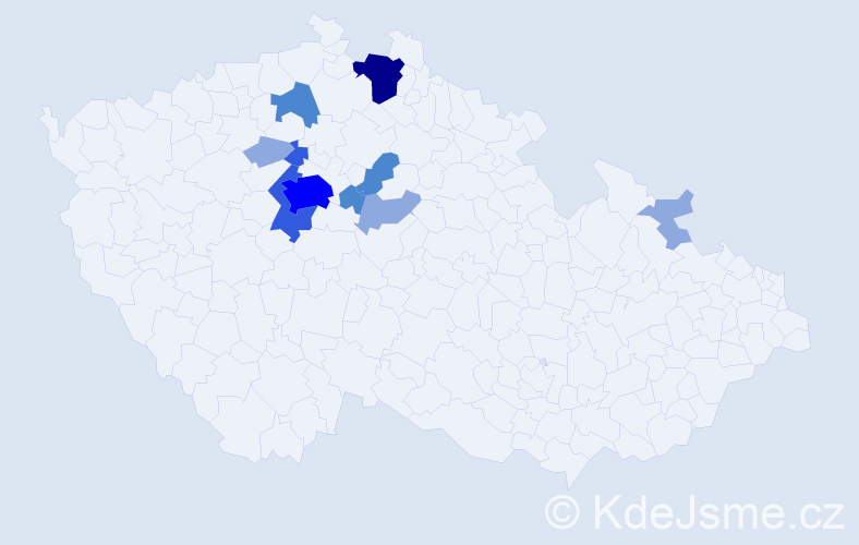 Příjmení: 'Tajčman', počet výskytů 24 v celé ČR