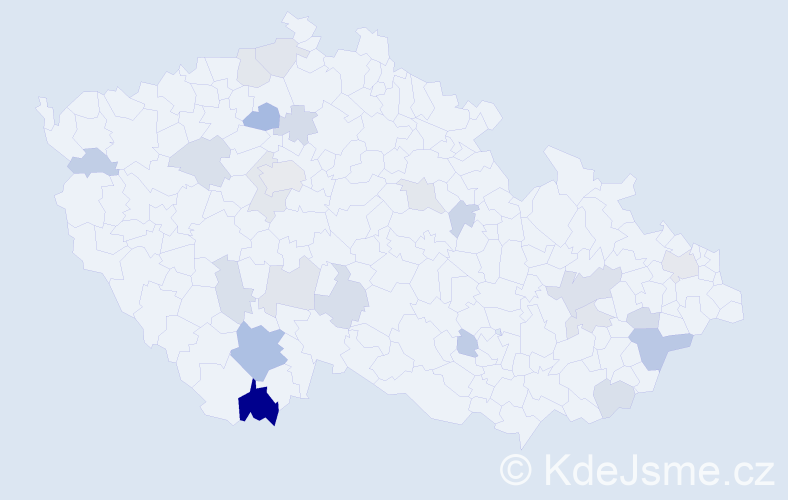 Příjmení: 'Drdák', počet výskytů 43 v celé ČR