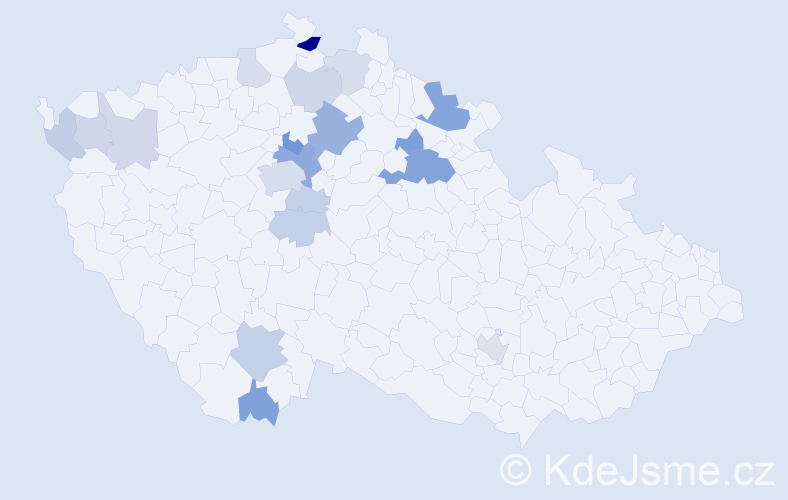 Příjmení: 'Bavor', počet výskytů 41 v celé ČR