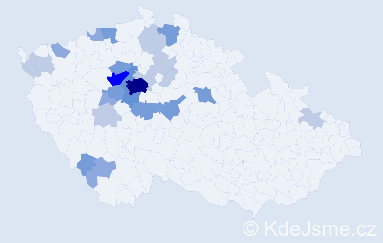 Příjmení: 'Perman', počet výskytů 67 v celé ČR