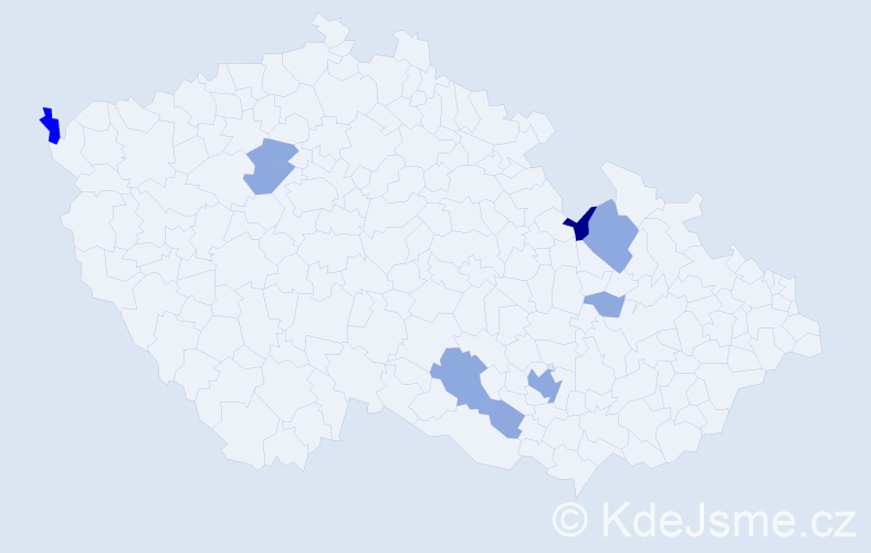 Příjmení: 'Macejáková', počet výskytů 16 v celé ČR