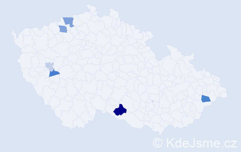 Příjmení: 'Cébe', počet výskytů 17 v celé ČR