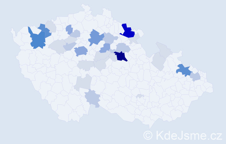 Příjmení: 'Lévaiová', počet výskytů 101 v celé ČR