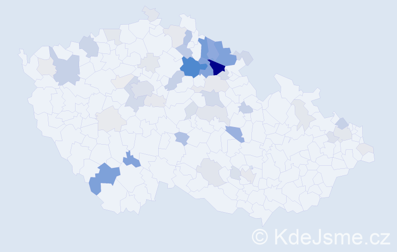 Příjmení: 'Puš', počet výskytů 188 v celé ČR