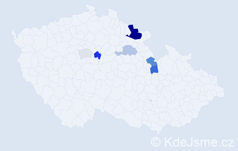 Příjmení: 'Salwenderová', počet výskytů 11 v celé ČR