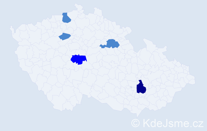 Příjmení: 'Temer', počet výskytů 8 v celé ČR