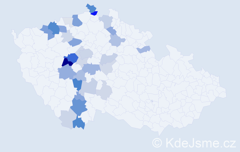 Příjmení: 'Mrkáčková', počet výskytů 123 v celé ČR