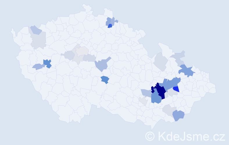 Příjmení: 'Slavotínková', počet výskytů 91 v celé ČR