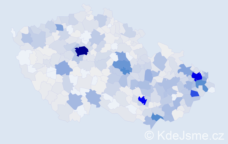 Příjmení: 'Vašková', počet výskytů 2845 v celé ČR
