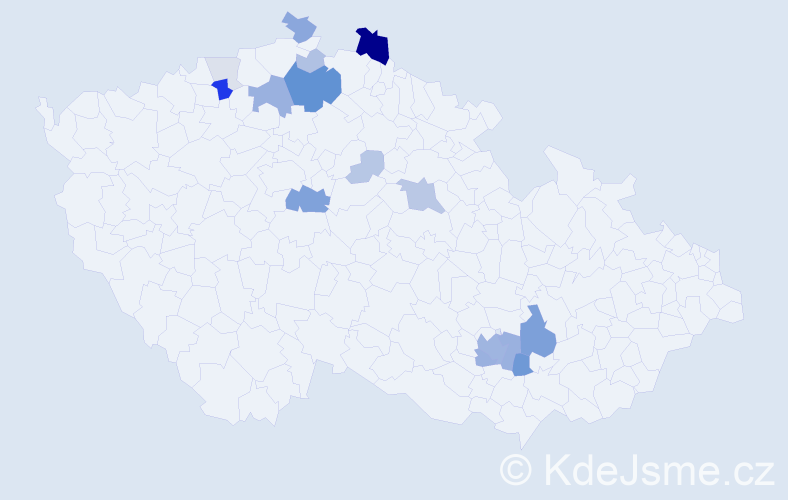 Příjmení: 'Proch', počet výskytů 54 v celé ČR