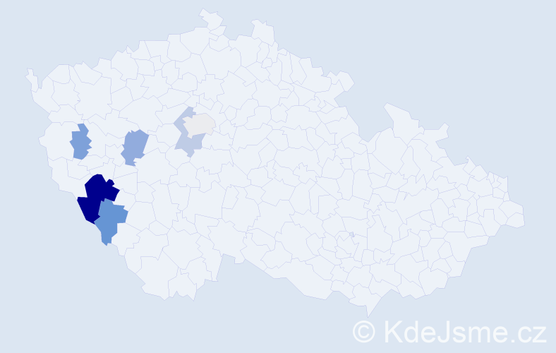 Příjmení: 'Spolwind', počet výskytů 20 v celé ČR