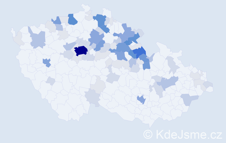 Příjmení: 'Krsek', počet výskytů 316 v celé ČR