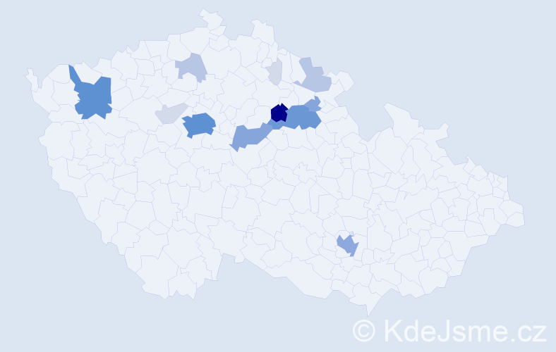 Příjmení: 'Trutnovská', počet výskytů 54 v celé ČR