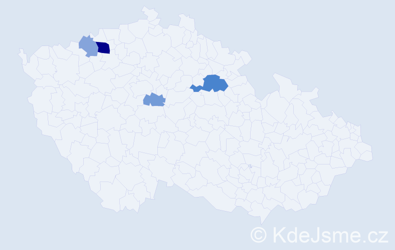 Příjmení: 'Prockert', počet výskytů 9 v celé ČR