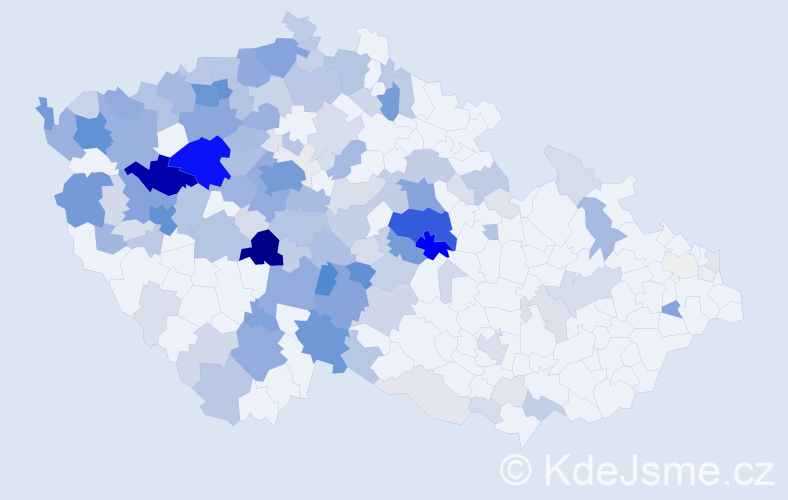 Příjmení: 'Vodrážka', počet výskytů 843 v celé ČR