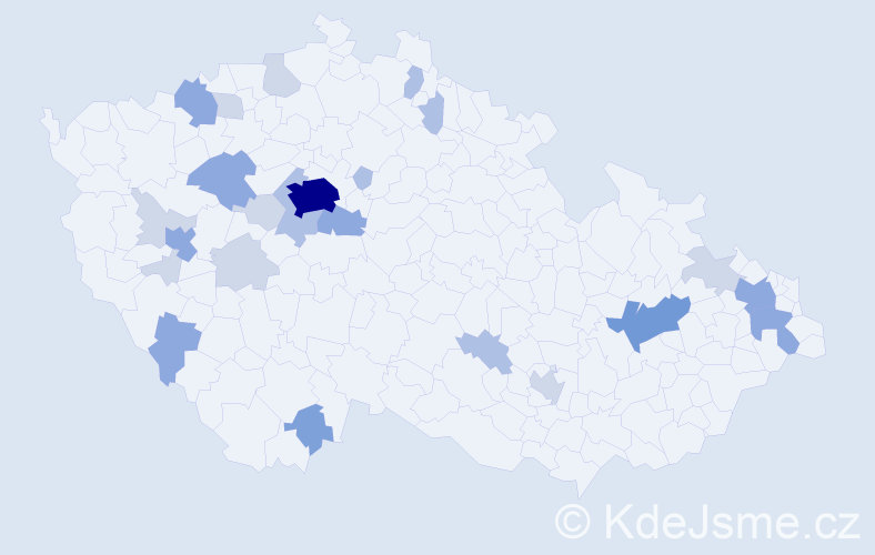 Příjmení: 'Todorovová', počet výskytů 63 v celé ČR