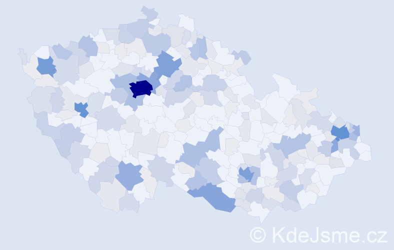 Příjmení: 'Szabó', počet výskytů 807 v celé ČR