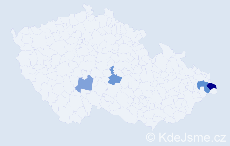 Příjmení: 'Motičková', počet výskytů 7 v celé ČR