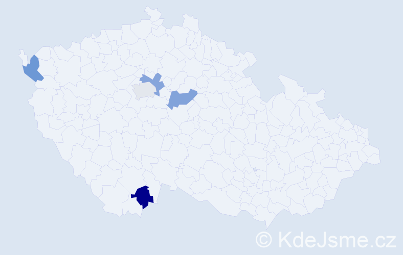 Příjmení: 'Buryas', počet výskytů 5 v celé ČR