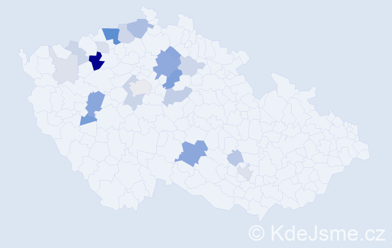 Příjmení: 'Číhová', počet výskytů 57 v celé ČR