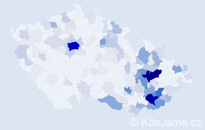 Příjmení: 'Mikulka', počet výskytů 650 v celé ČR