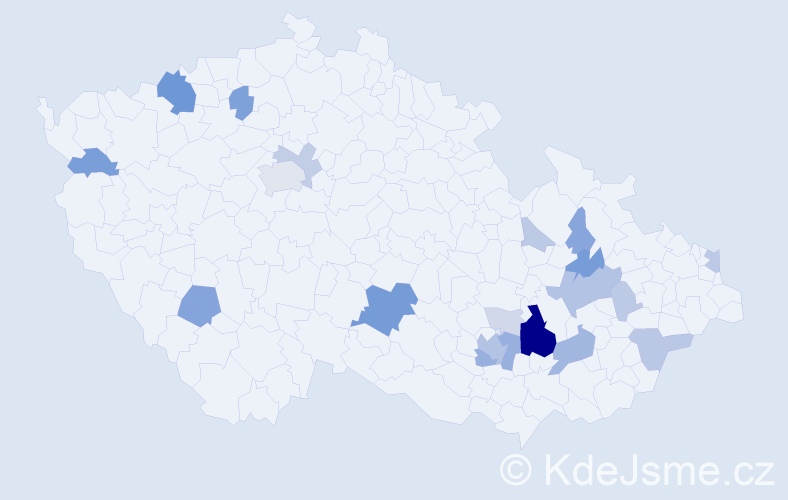 Příjmení: 'Meitner', počet výskytů 71 v celé ČR