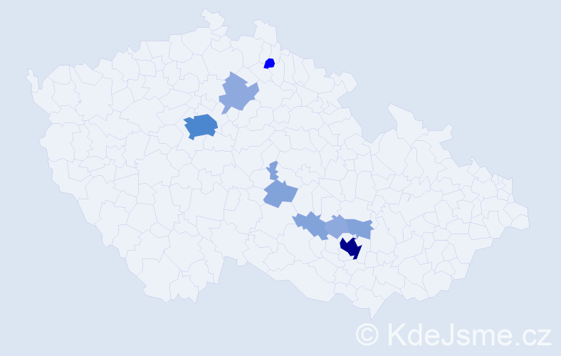 Příjmení: 'Machat', počet výskytů 26 v celé ČR