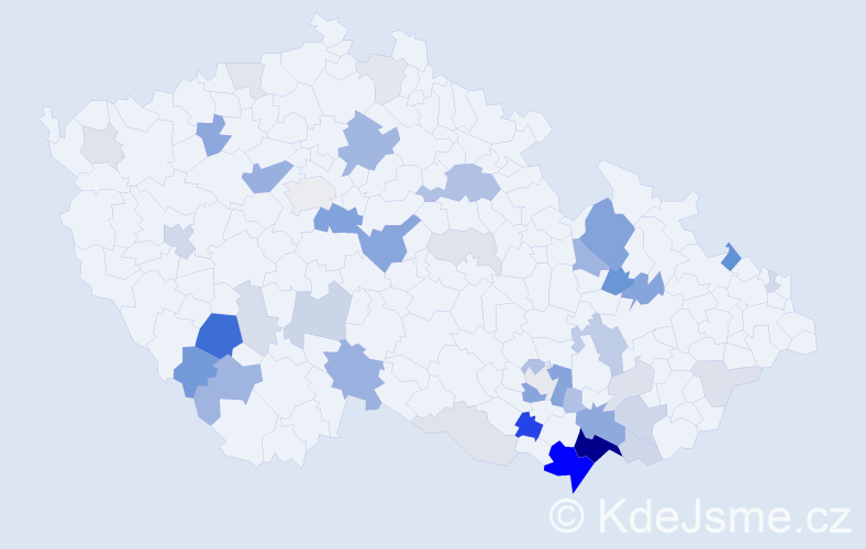 Příjmení: 'Benada', počet výskytů 137 v celé ČR