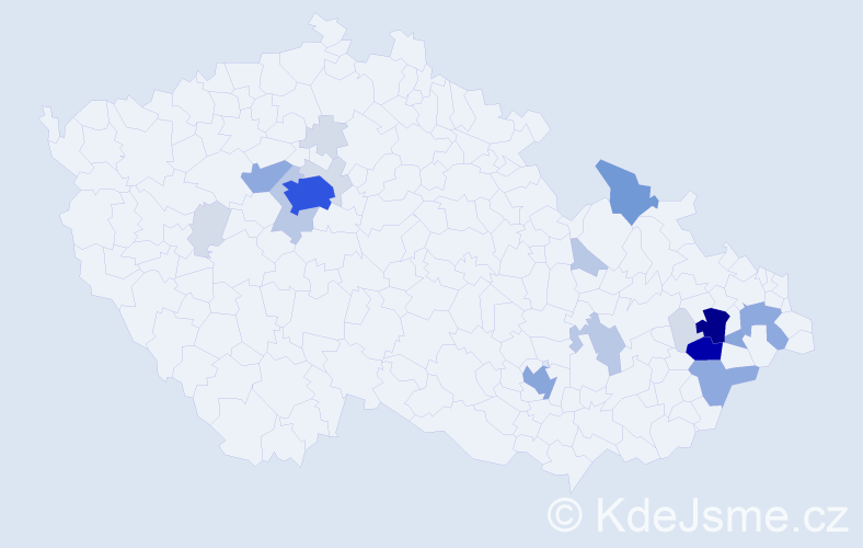 Příjmení: 'Holeňa', počet výskytů 79 v celé ČR